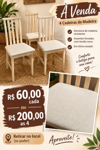 CADEIRAS DE MADEIRA
