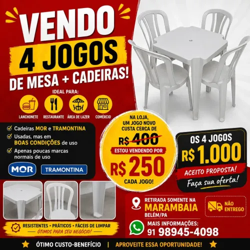 Mesas e cadeiras