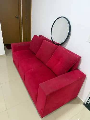 Sofá 3 Lugares Vermelho
