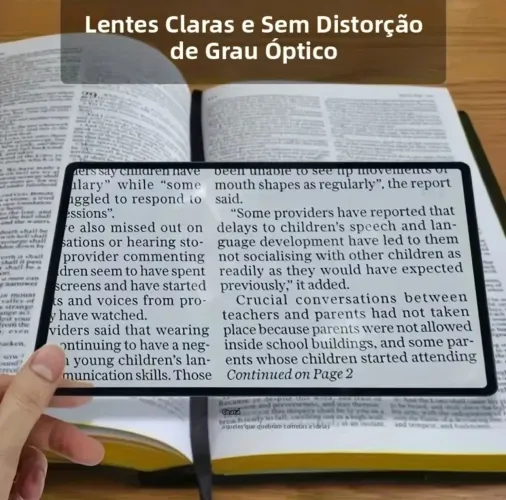 Lente de aumento para leitura