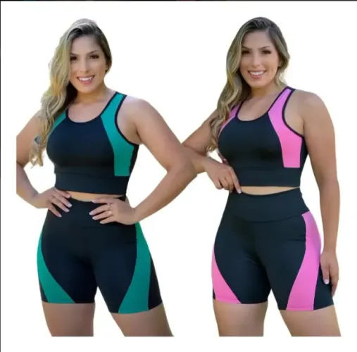 Kit 2 Conjunto Fitness Roupa Academia Zero Transparência