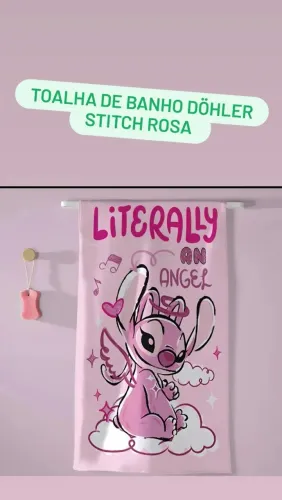 Toalha de Banho Döhler Stitch Rosa