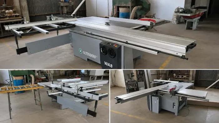 Esquadrejadeira ALTENDORF WA 8T com exaustor e mesa de rolete