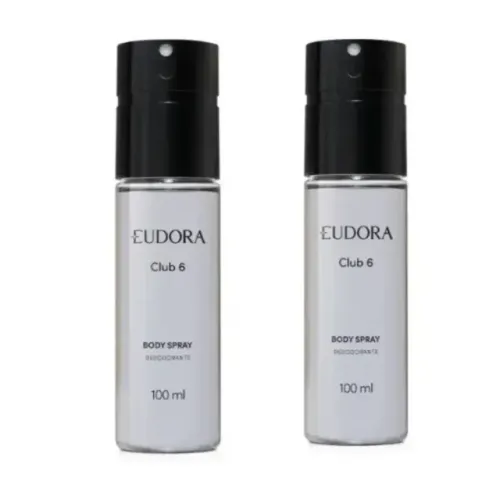Kit 2 Unidades Body Spray Masculino Eudora Club 6 (100ml Cada) - Novo