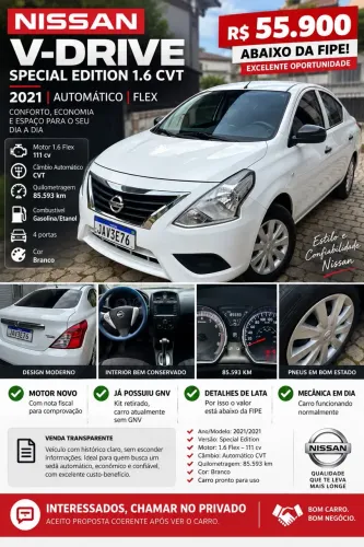 Nissan Versa V-drive Esp.ed. 1.6 16V Flex AUT 2021