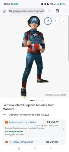 Fantasia capitao america nova