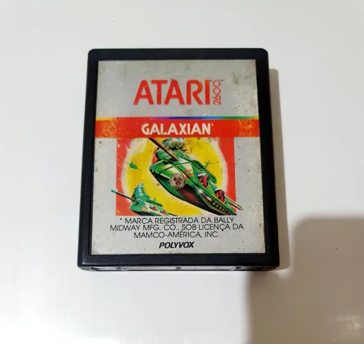 GALAXIAN ATARI 2600 CARTUCHO 100% ORIGINAL POLIVOX SILVER LABEL NAVE TIRO RARIDADE LINDA 
