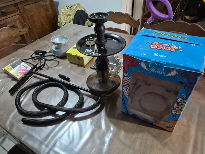 Vaso para essência Al Farid Setop Completo + panela/essências/carvão/folhas