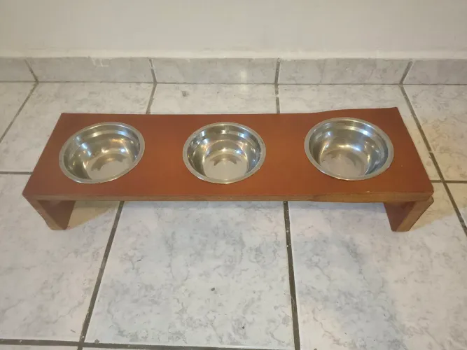 Imperdível comedouro triplo e bebedouro pra Gatos adultos