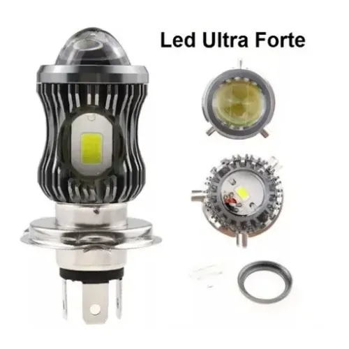 Lâmpada H4 Duplo Led Projetor Moto
