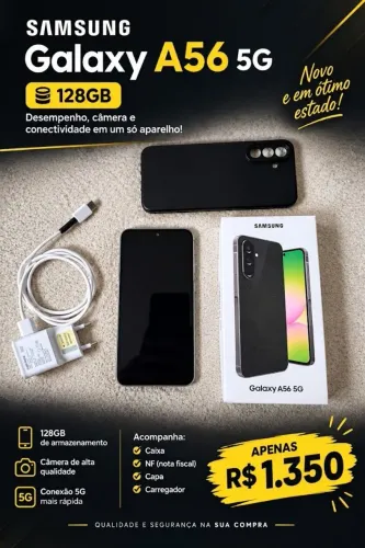 Galaxy a56 128 gb com nota fiscal e caixa