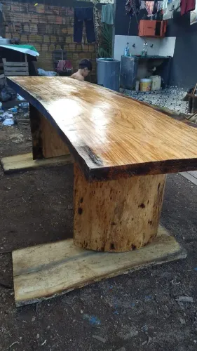 Mesa jantar rustica 80x80x7x2.50 mt