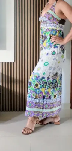 Vestido longo frente única Tam m