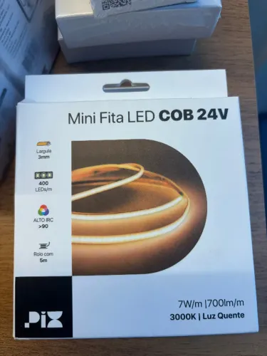 Mini Fita LED COB 3000K 7W/m 24V IP20 PIX Iluminação 36508484