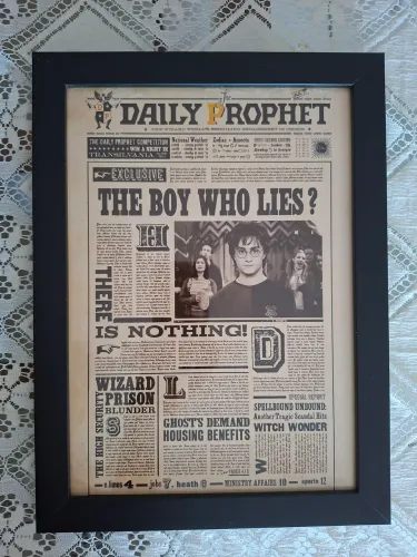 Quadro Decorativo de Vidro com Moldura - Harry Potter