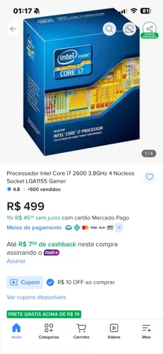 Processador i7 2600 socket 1155