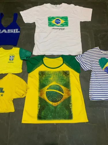 Lote 6 camisas do Brasil futebol copa vários TAM 