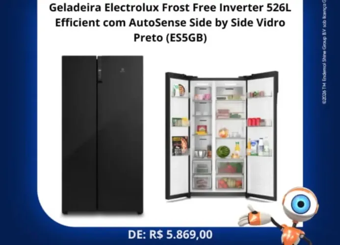 GELADEIRA ELETROLUX BLACK 526 LITROS TOP