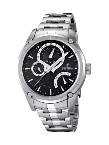 Relógio Festina Masculino F16669 Aço Inox Preto - 44mm - Completo com Caixa