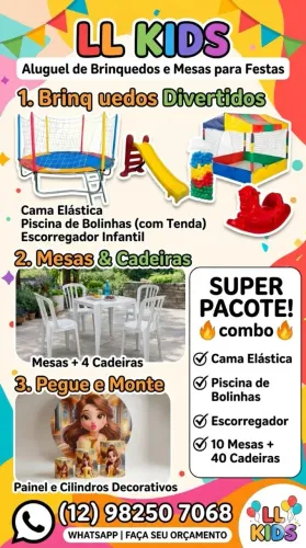 Aluguel de brinquedos e cadeiras 