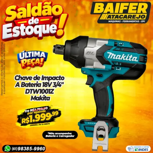 Chave de Impacto A Bateria 18V 3/4" DTW1001Z MAKITA