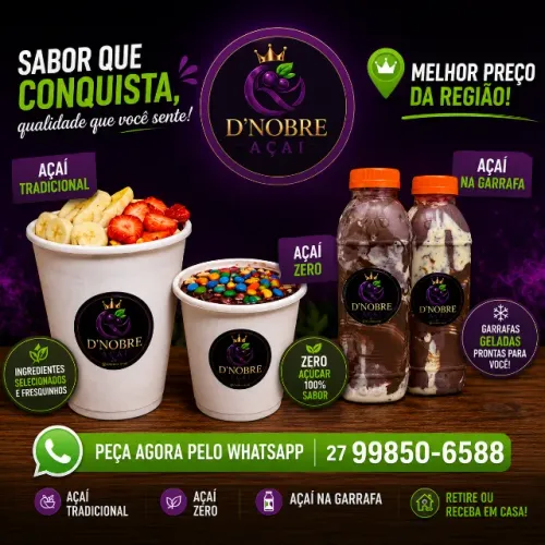 D'Nobre Açaí você encontra Açaí Tradicional