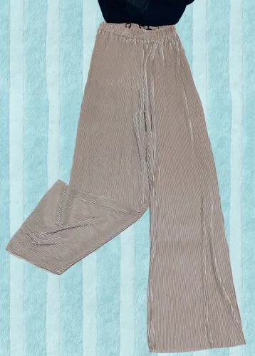 CALÇA PANTALONA PLINCADA, METALIZADA ( O ACESSÓRIO)