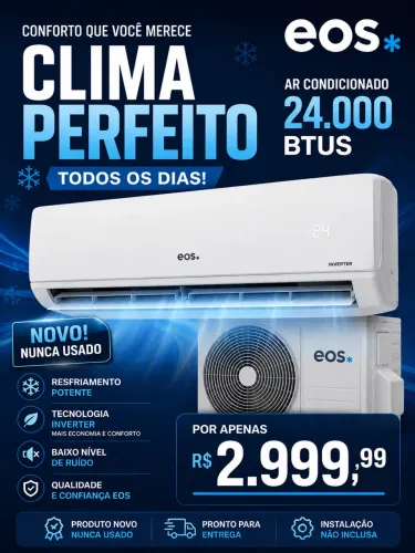 Ar condicionado eos 24.000btus novo 