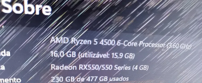 PC Gamer Ryzen 5 4500F RX 550 16GB Ram