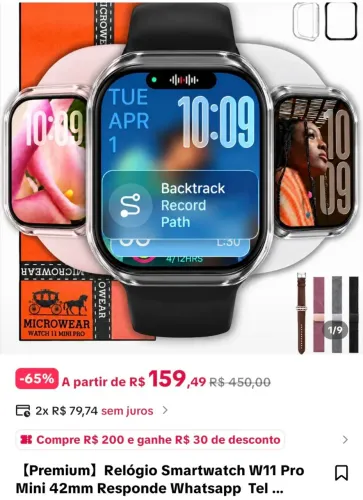 W11 pro mini 42mm rosê, novo,nunca usado