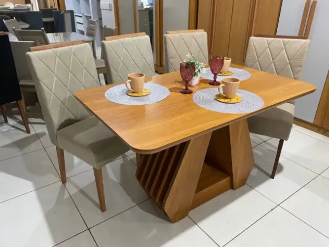 Mesa de 4 lugares 130x90 com entrega e montagem grátis