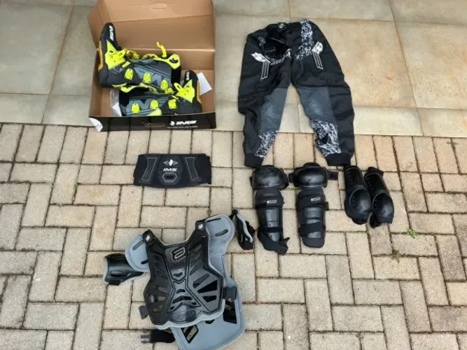 Kit Trilha Motocross Completo IMS - Bota, Colete, Calça, Joelheira e Cinta
