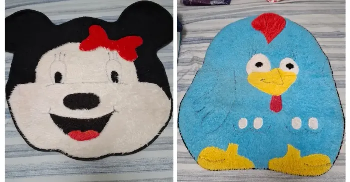 Tapetes emborrachados Minnie e Galinha Pintadinha !