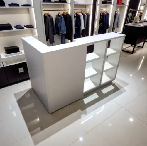 Balcoes Caixa Expositor reto ou em L na cor Branco ou Preto 