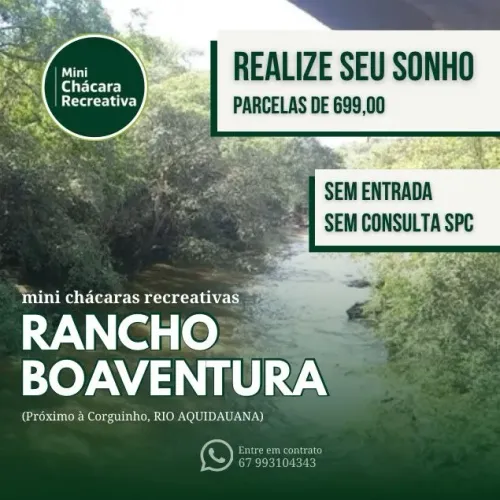 Chácara Recreativa Corguinho SEM ENTRADA SEM CONSULTA