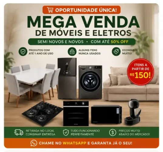OPORTUNIDADE - MÓVEIS E ELETROS SEMI NOVOS E NOVOS