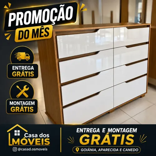 Cômoda Moval 8 Gavetas