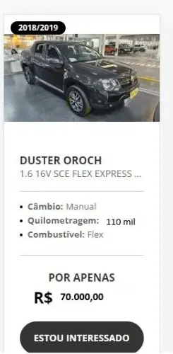 Renault Duster Oroch Exp. 1.6 Hi-flex 16V Mec. 2019