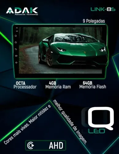 Multimídia 9" adak ilinks Android auto Apple car play