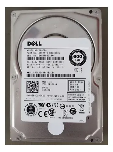Hd Dell 600gb 2,5 10k Sas 6gbps Cor Prateado (promoção)