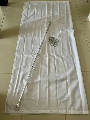 Cortina para box + varão extensível + argolas