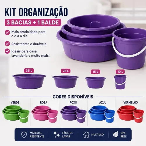 Kit bacias + balde