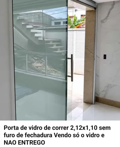 Porta de vidro de correr 2,10x1,12 vendo só o vidro e NAO ENTREGO