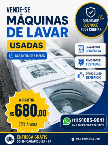 Promoção Máquina de Lavar, Entrega Grátis Carapicuiba