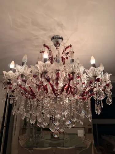 Lustre de Cristal e Vidro Estilo Veneziano - Imponente e Sofisticado