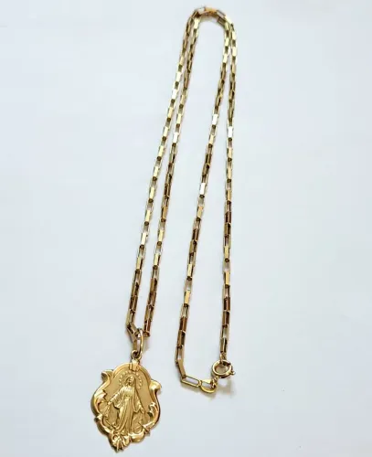 Cordão cartier de ouro 18k,, tijolinho