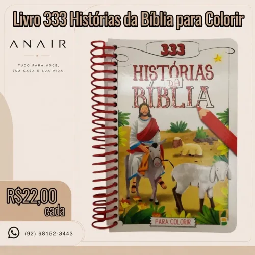 Livro 333 Histórias da Bíblia para Colorir