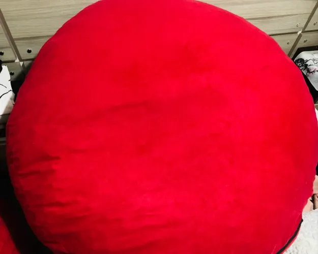 Puff Gigante Vermelho Adulto - Confortável e em Ótimo Estado