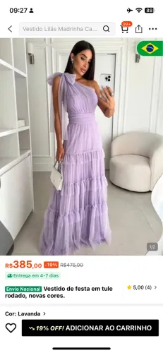 VESTIDO FESTA LAVANDA