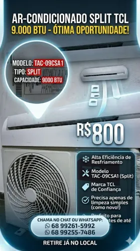 Ar-Condicionado Split TCL 9.000 BTUs